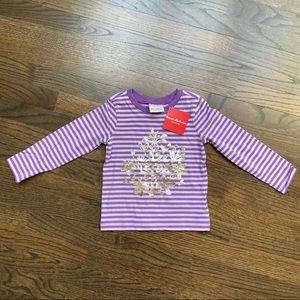 NWT Hanna Andersson striped long sleeve top with snowflake size 4